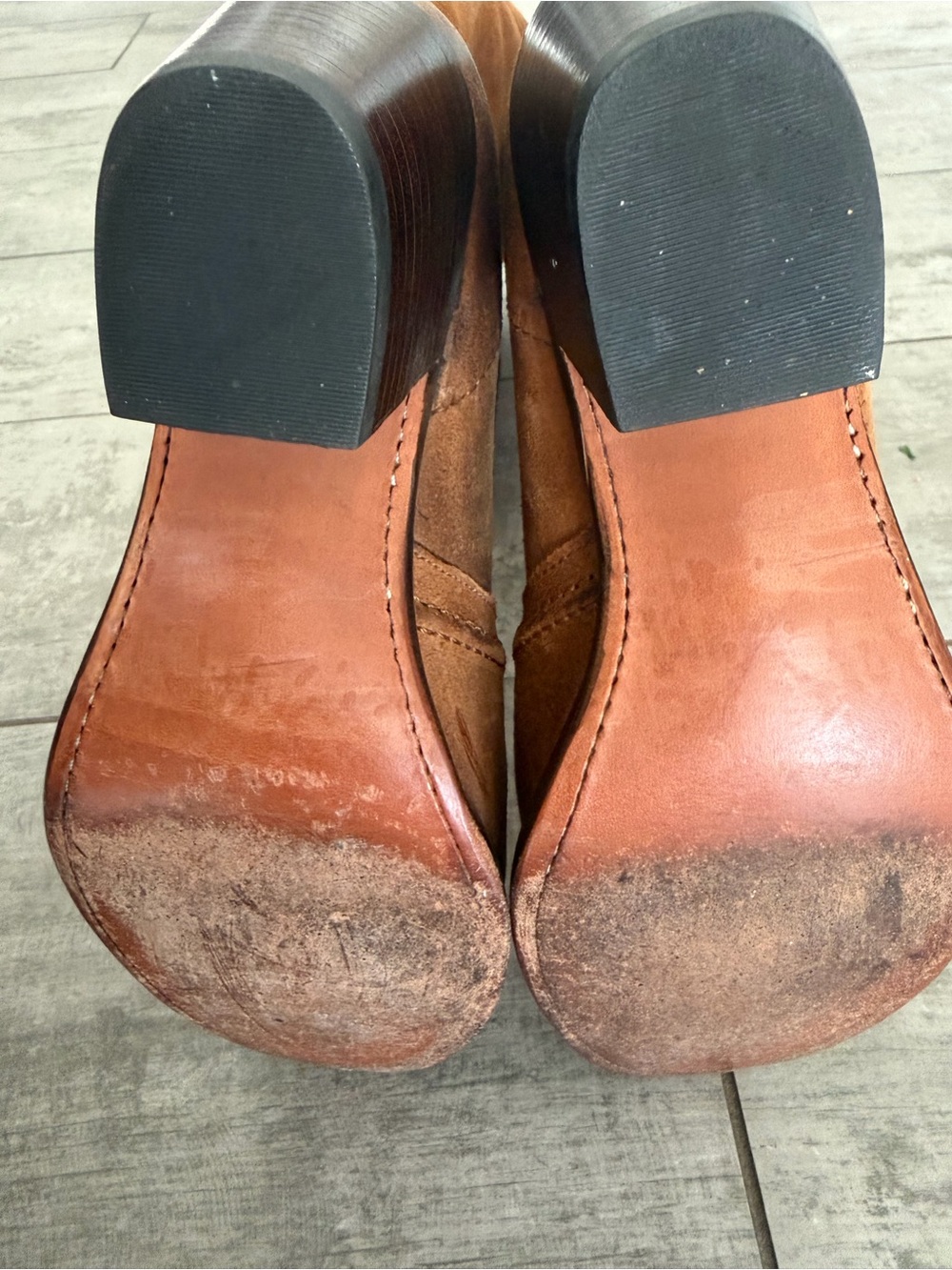 Frye Vintage Jane Camel/Brown Suede  Womens 8.5 Riding Boots - Picture 9 of 11